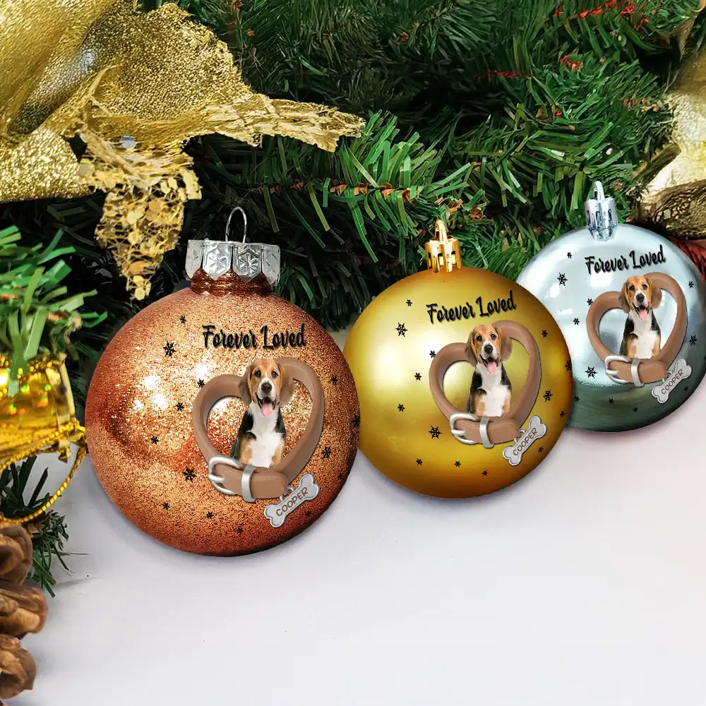 Custom Photo Heart-Shaped Collar With Bone Charm For Dog Lovers - Personalized Ball Ornament - Image 5