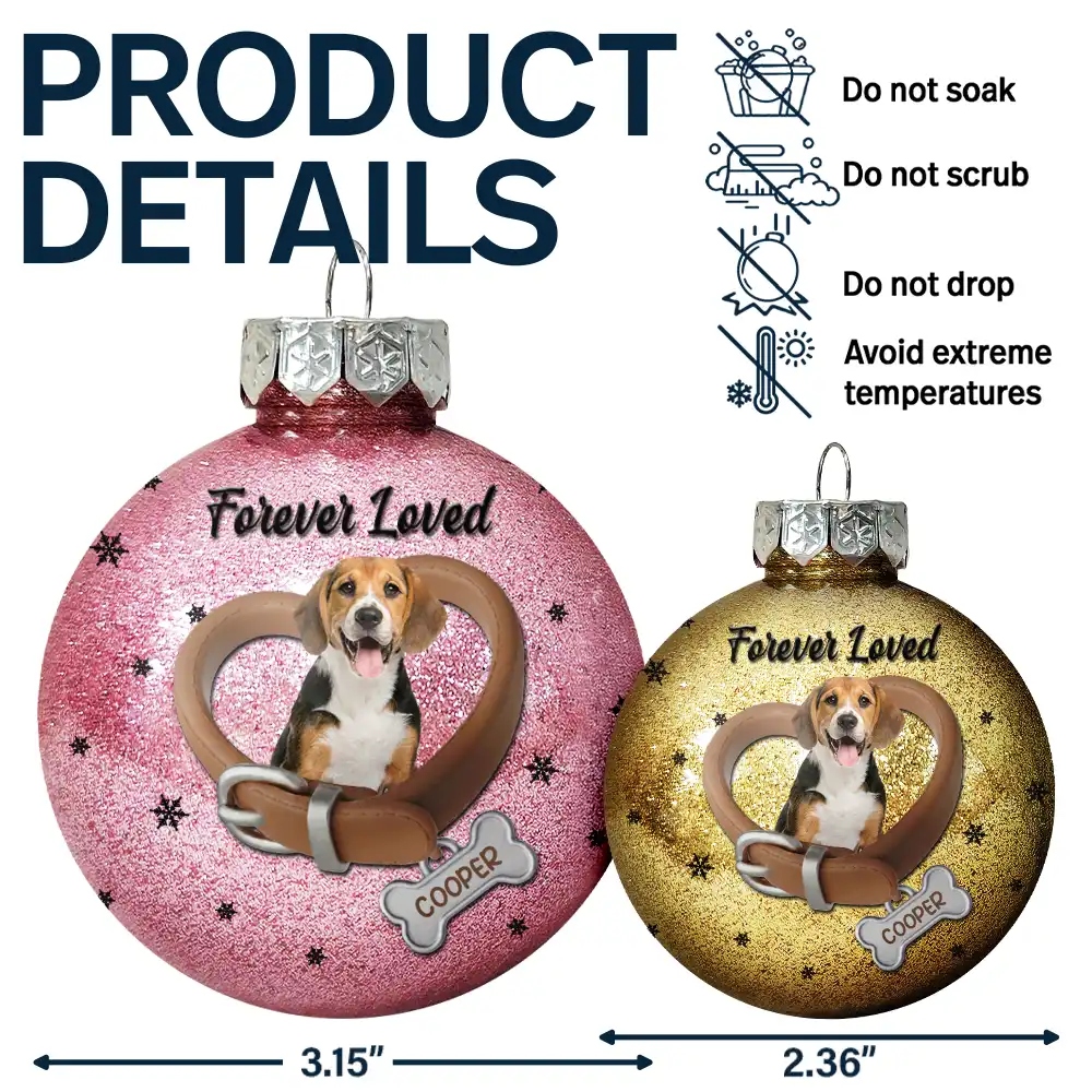 Custom Photo Heart-Shaped Collar With Bone Charm For Dog Lovers - Personalized Ball Ornament - Image 7
