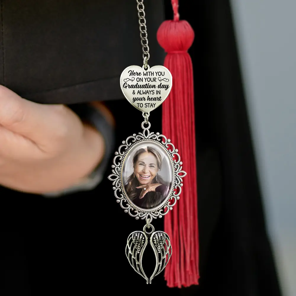 Custom Photo Here With You - Personalized Graduation Tassel Charm - Image 3