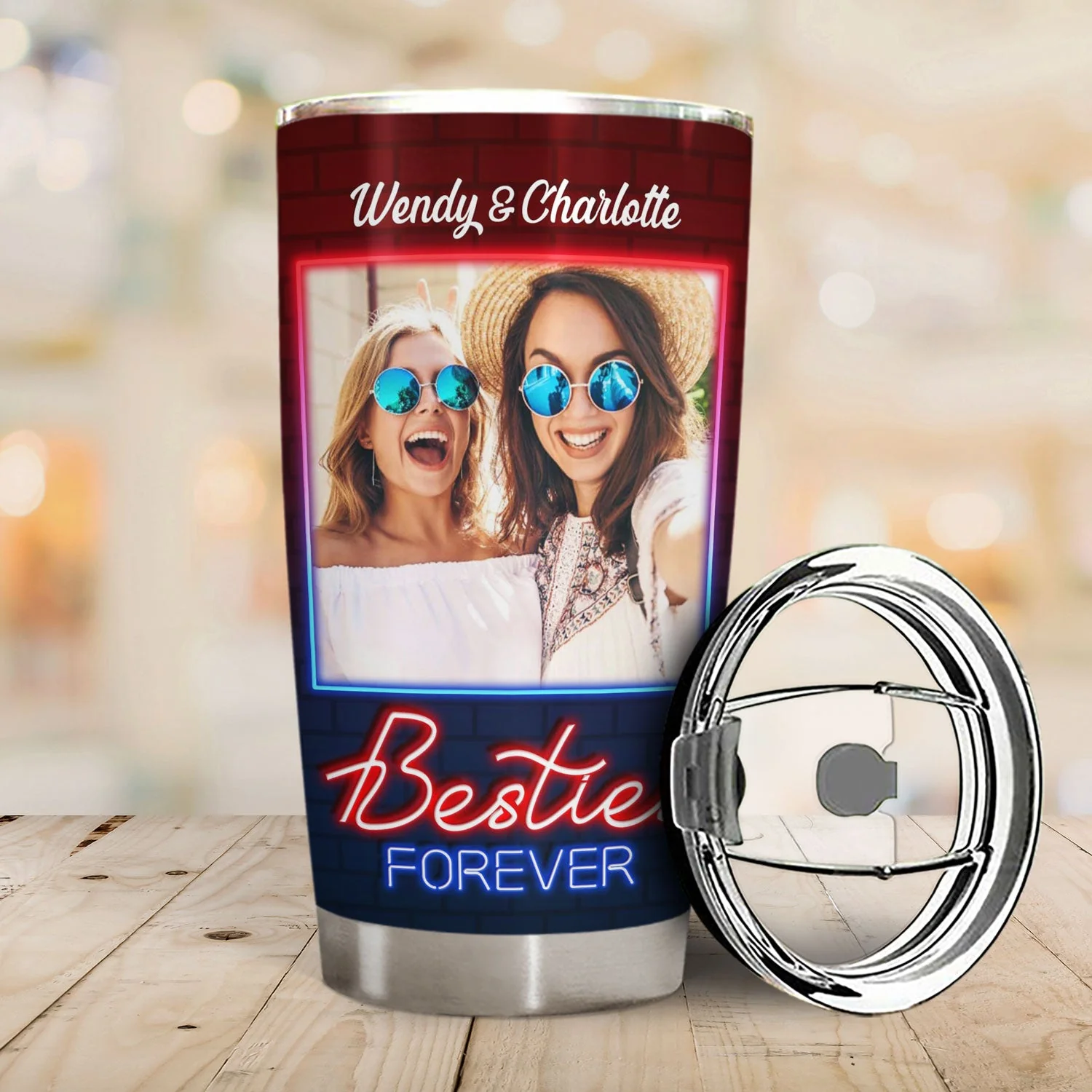 Custom Photo Here's To Another Year Of Bonding Over Alcohol Best Friends - Bestie BFF Gift - Personalized Custom Tumbler - Image 2