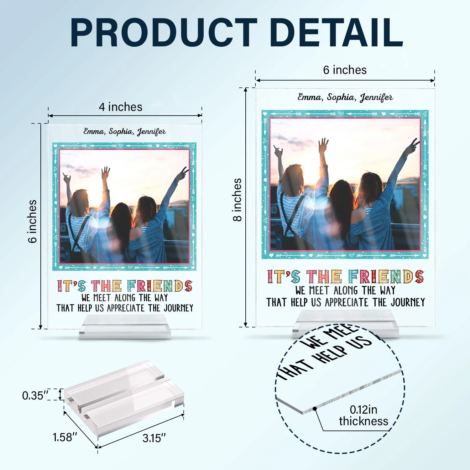 Custom Photo Here's To Another Year Of Bonding Over Alcohol - Gift For BFF And Best Friends - Personalized Custom Vertical Rectangle Acrylic Plaque - Image 5