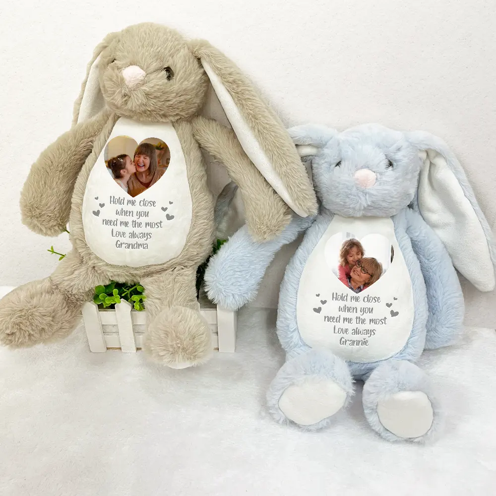 Custom Photo Hold Me Close When You Need Me Most - Personalized Soft Toy Bunny - Image 3
