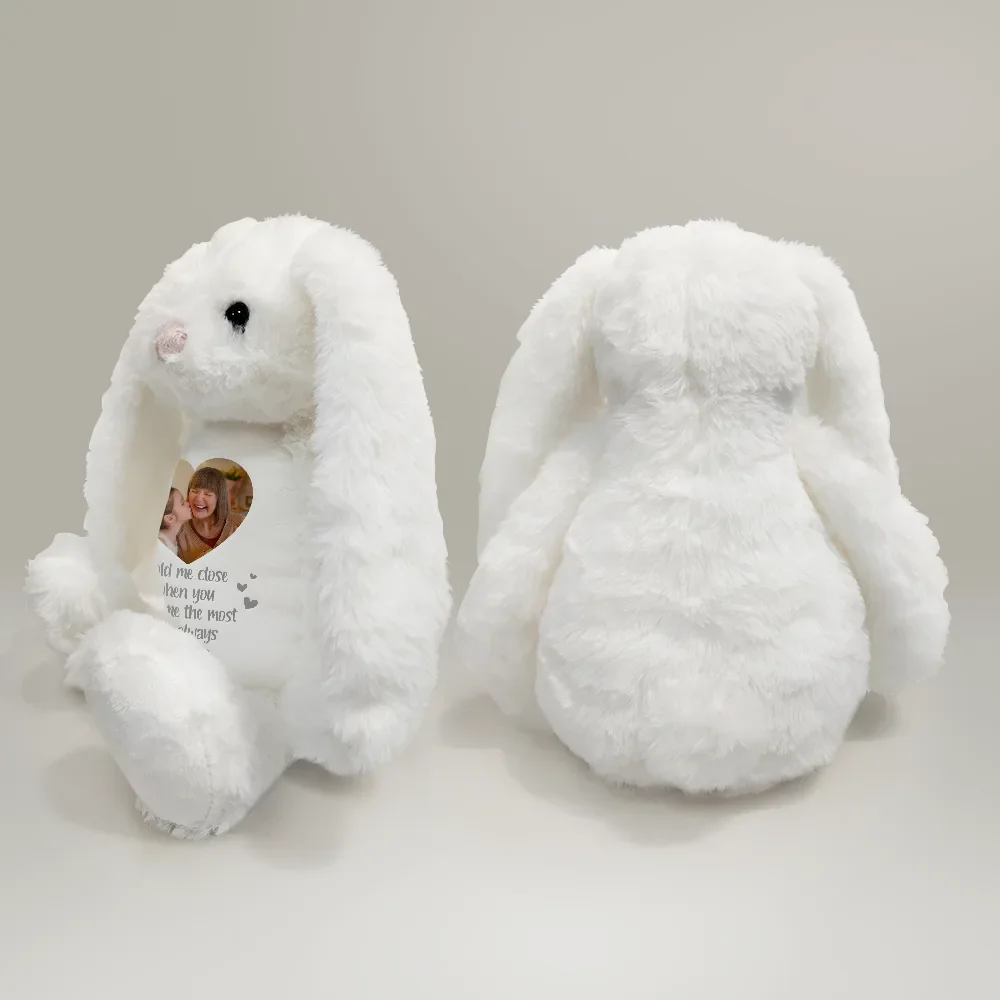 Custom Photo Hold Me Close When You Need Me Most - Personalized Soft Toy Bunny - Image 4