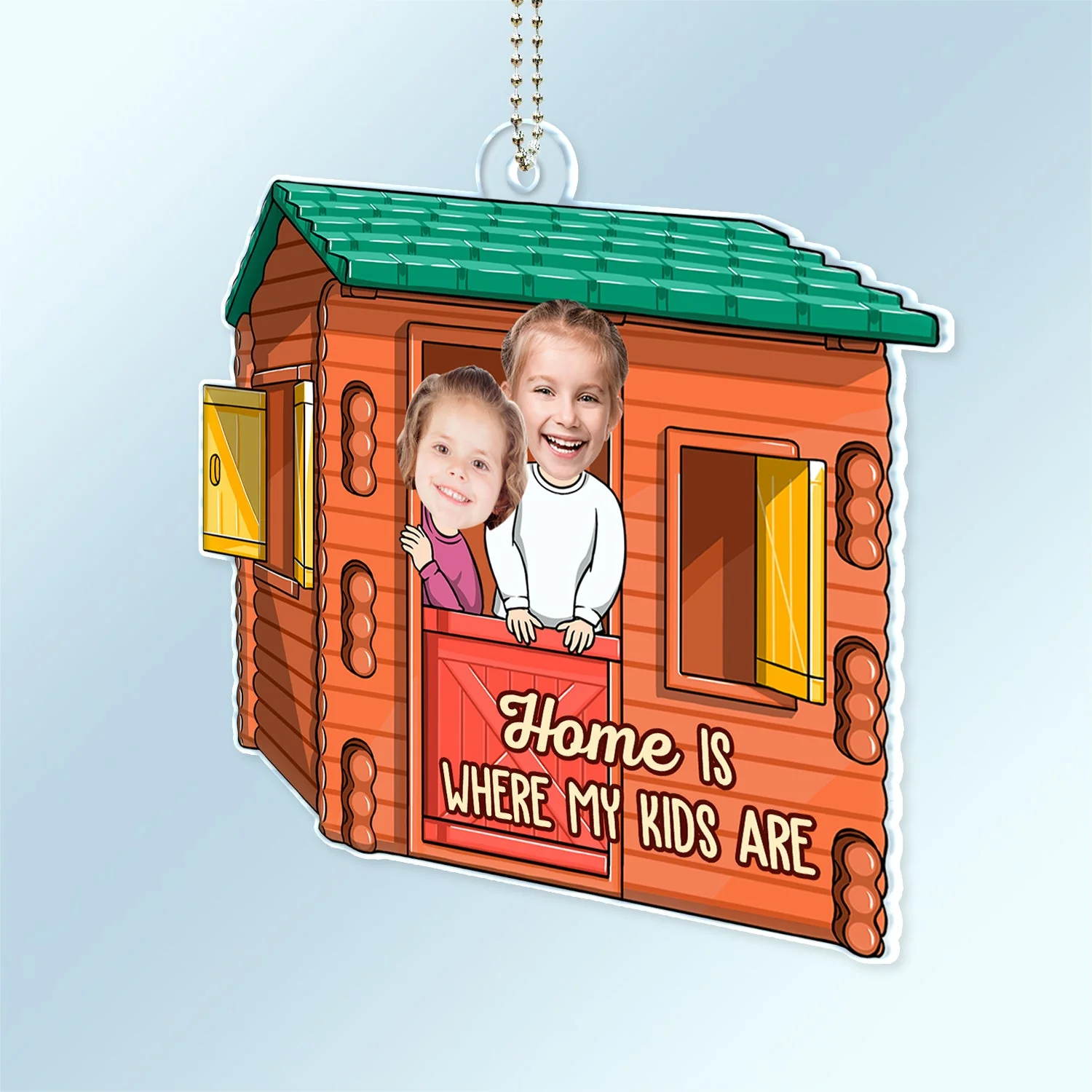 Custom Photo Home Is Where My Kids Are - Gift For Mom, Dad, Grandma, Grandpa - Personalized Acrylic Car Hanger - Image 3