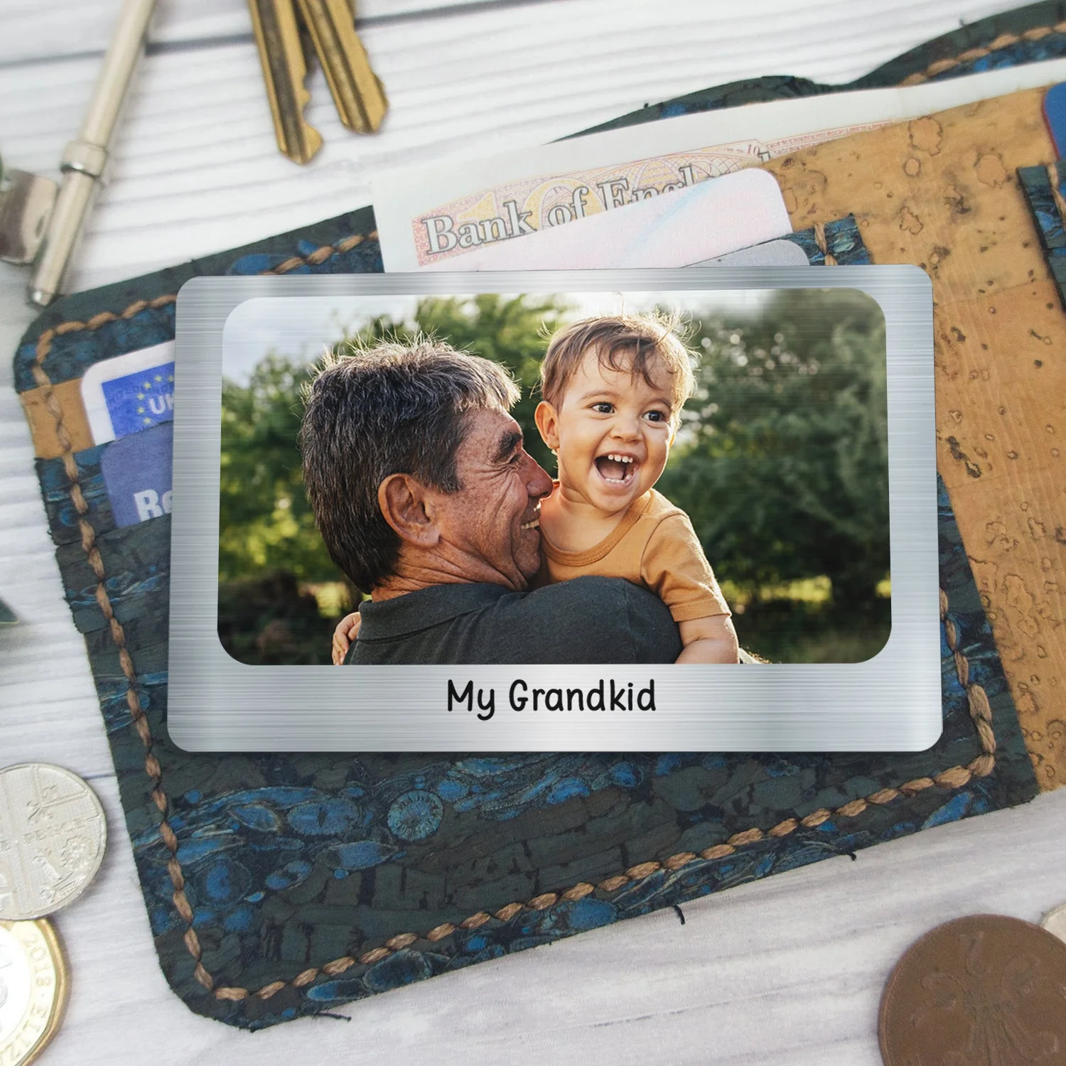 Custom Photo Horizontal - Gift For Dad, Mom, Family, Siblings, Friends, Couples - Personalized Aluminum Wallet Card - Image 5