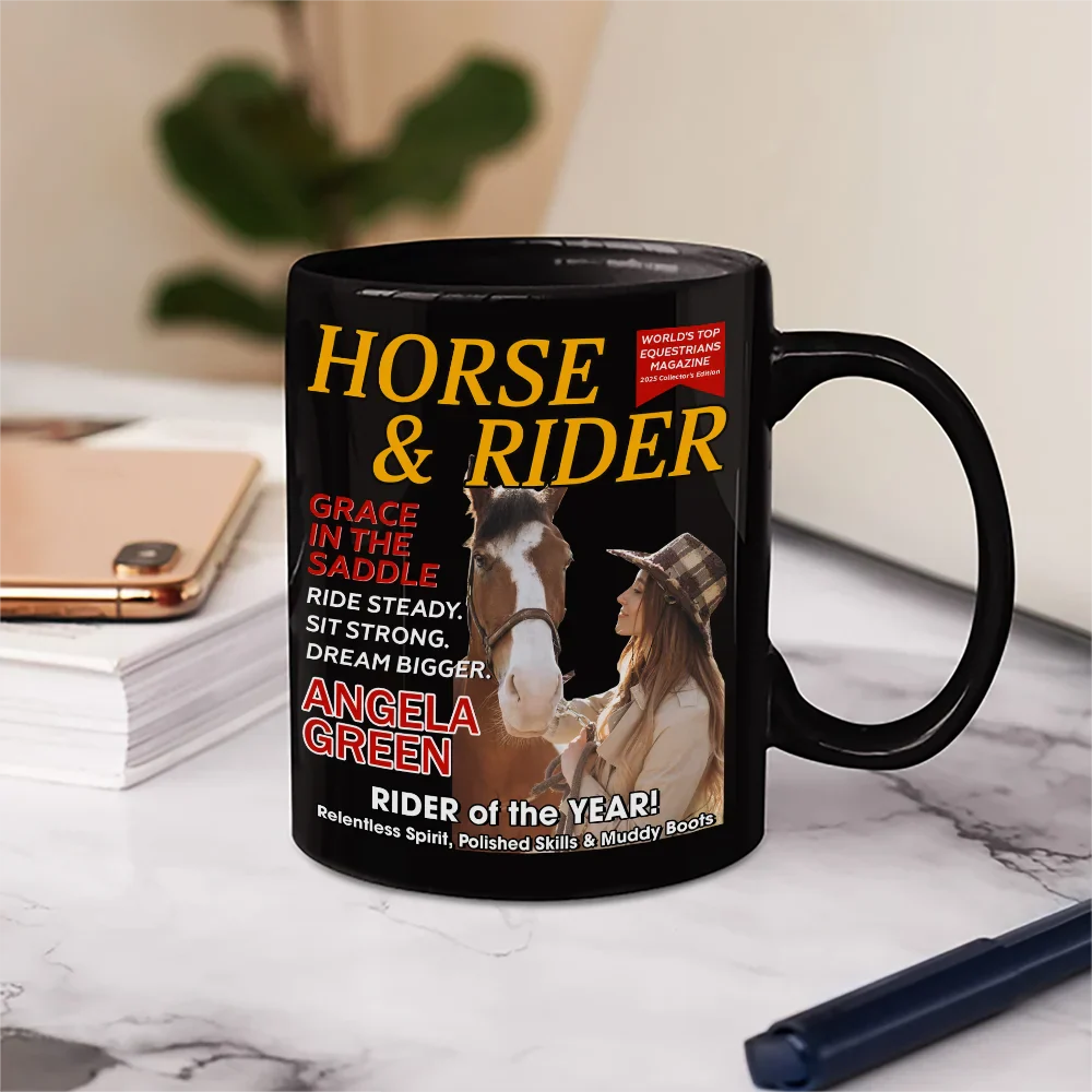 Custom Photo Horse And Rider Magazine - Personalized Mug - Image 6