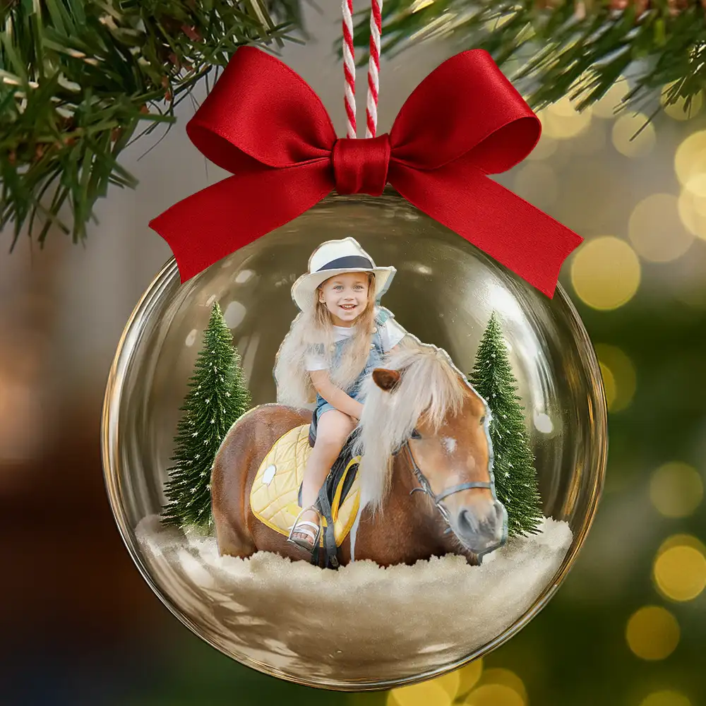 Custom Photo Horse Riding Equestrian Lovers - Personalized 3D Acrylic Ball Ornament - Image 7