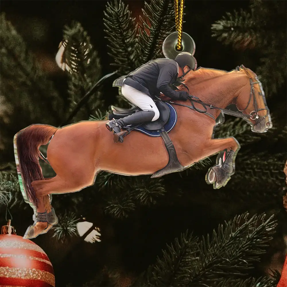 Custom Photo Horse Riding Equestrian Lovers - Personalized Acrylic Photo Ornament - Image 4