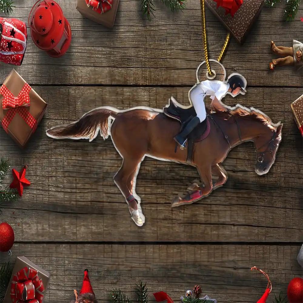 Custom Photo Horse Riding Equestrian Lovers - Personalized Acrylic Photo Ornament - Image 7