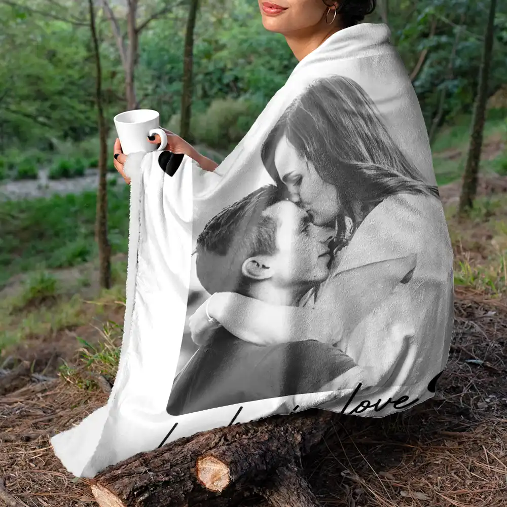 Custom Photo How Lucky Are We Playing Card - Personalized Fleece Blanket, Sherpa Blanket - Image 5