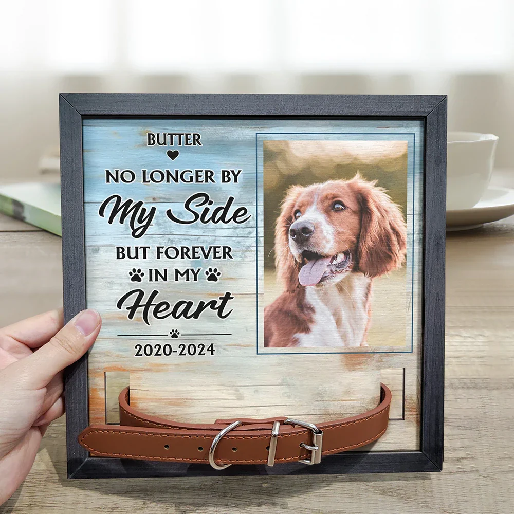Custom Photo How Lucky I Have Pet Memorial - Personalized Pet Loss Sign, Collar Frame - Image 3