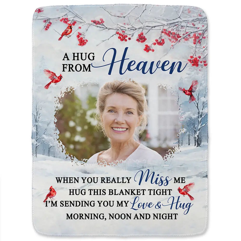 Custom Photo Hug This Blanket Tight - Personalized Fleece Blanket, Sherpa Blanket - Image 2