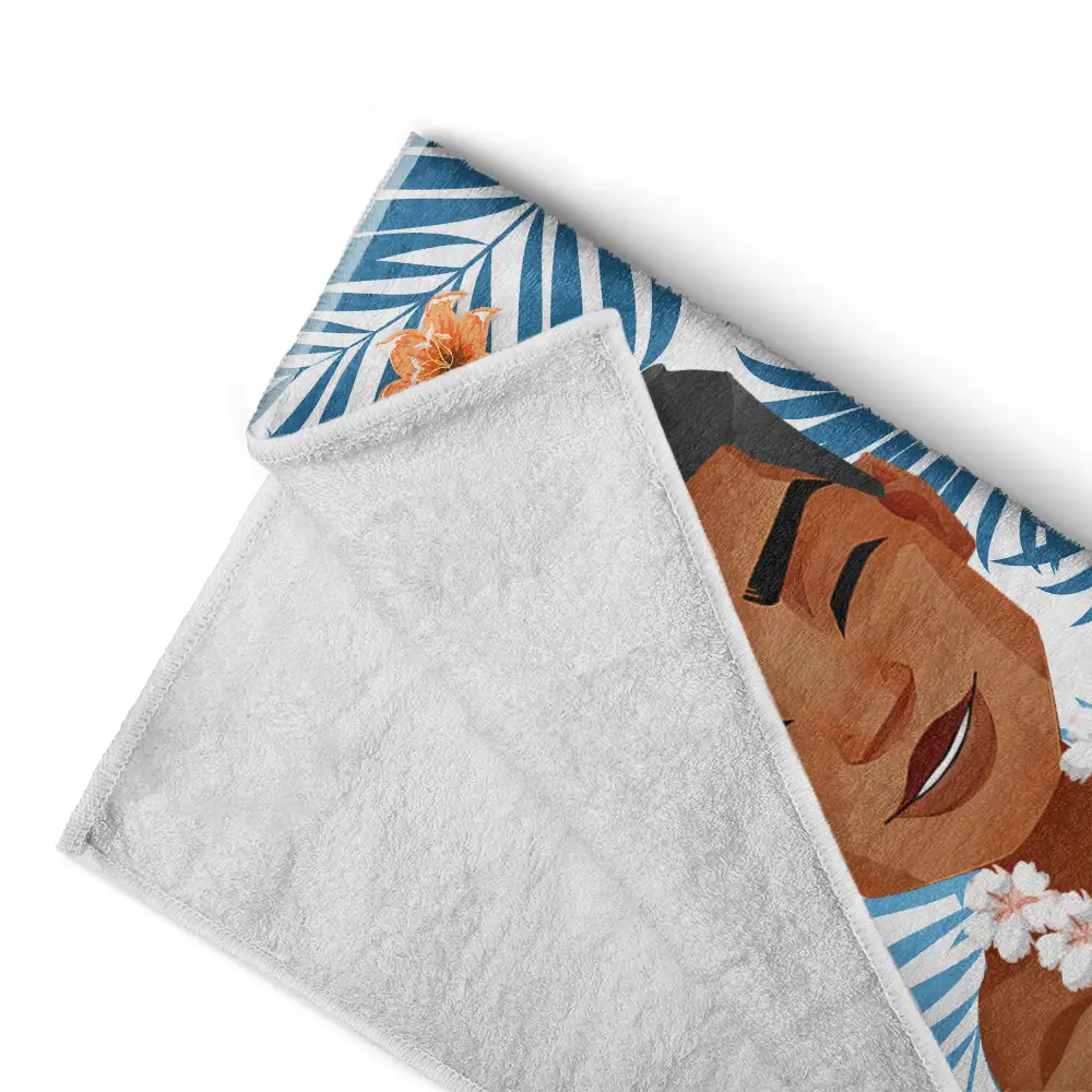 Custom Photo Hula Dancing - Personalized Beach Towel - Image 5