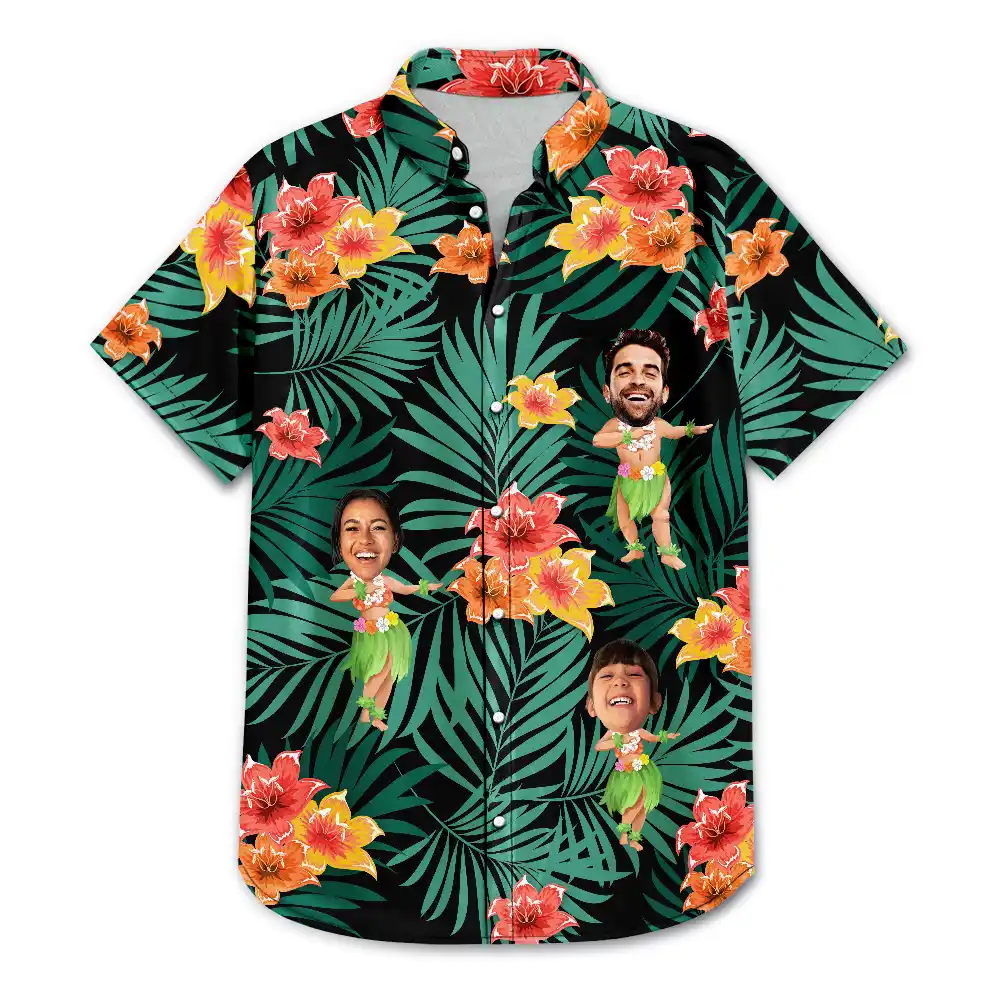 Custom Photo Hula Dancing - Personalized Hawaiian Shirt - Image 4