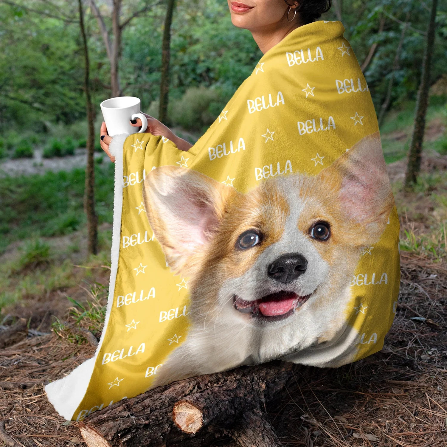 Custom Photo Human And Pet Name - Gift For Dog Lovers, Cat Lovers, Family - Personalized Fleece Blanket - Image 4