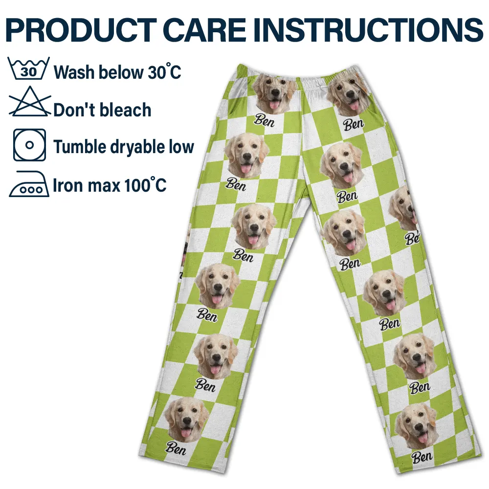 Custom Photo Humans Pet Face - Personalized Pajama Pants - Image 6
