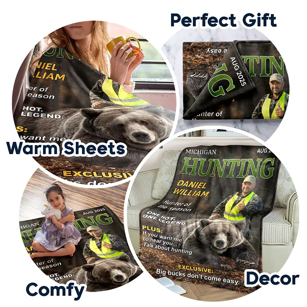 Custom Photo Hunter Of The Year - Personalized Fleece Blanket, Sherpa Blanket - Image 8