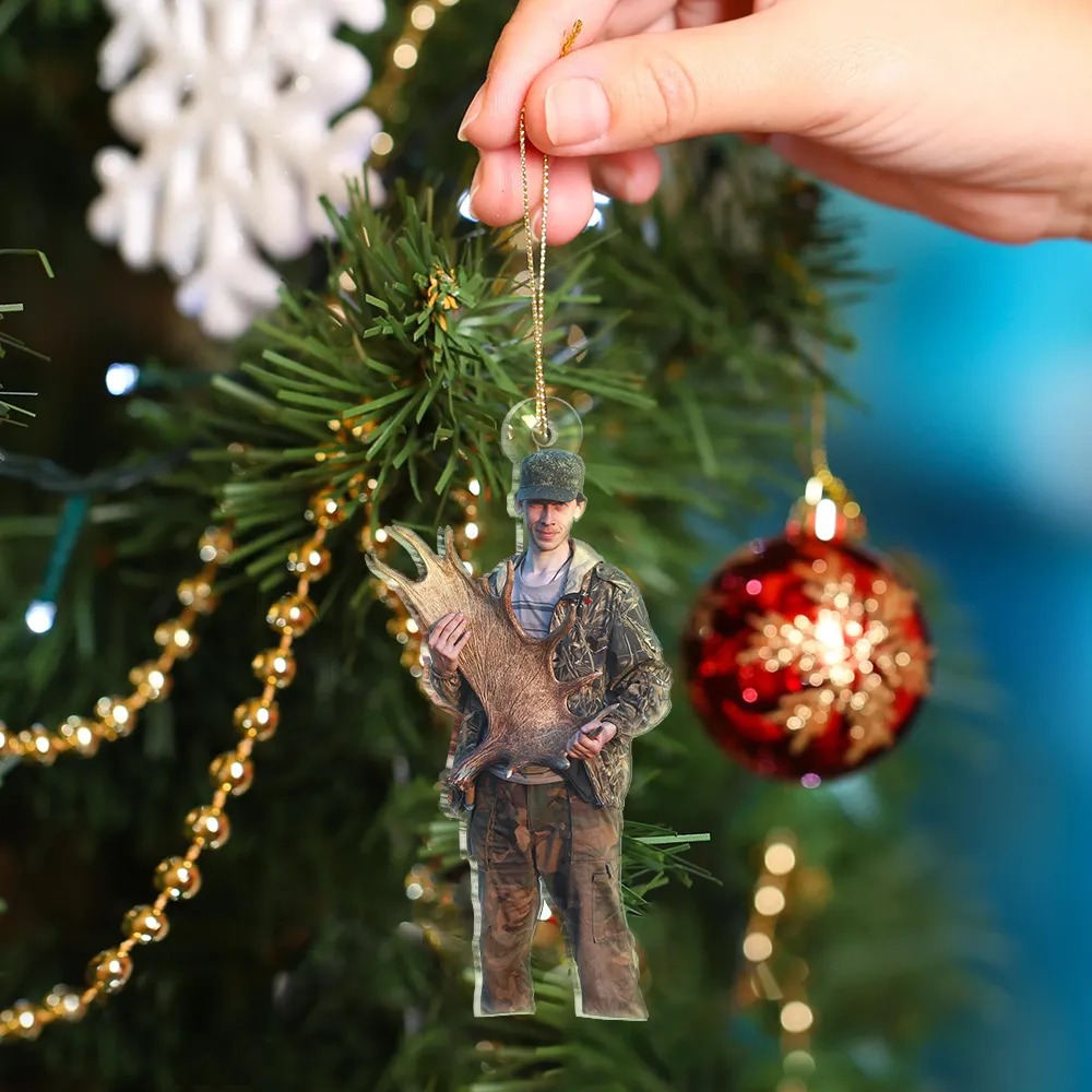 Custom Photo Hunting Lovers - Personalized Acrylic Photo Ornament - Image 4