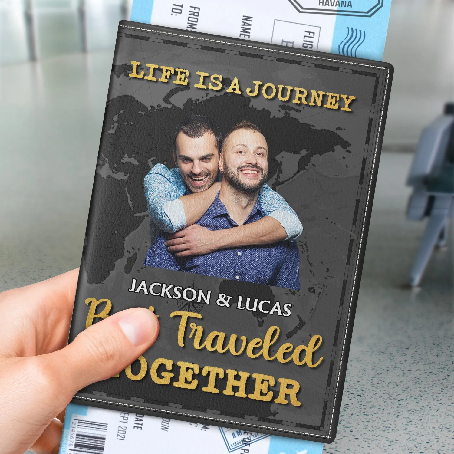 Custom Photo Husband And Wife Travel Partners For Life - Gift For Couples, Travel Lovers - Personalized Passport Cover, Passport Holder - Image 3