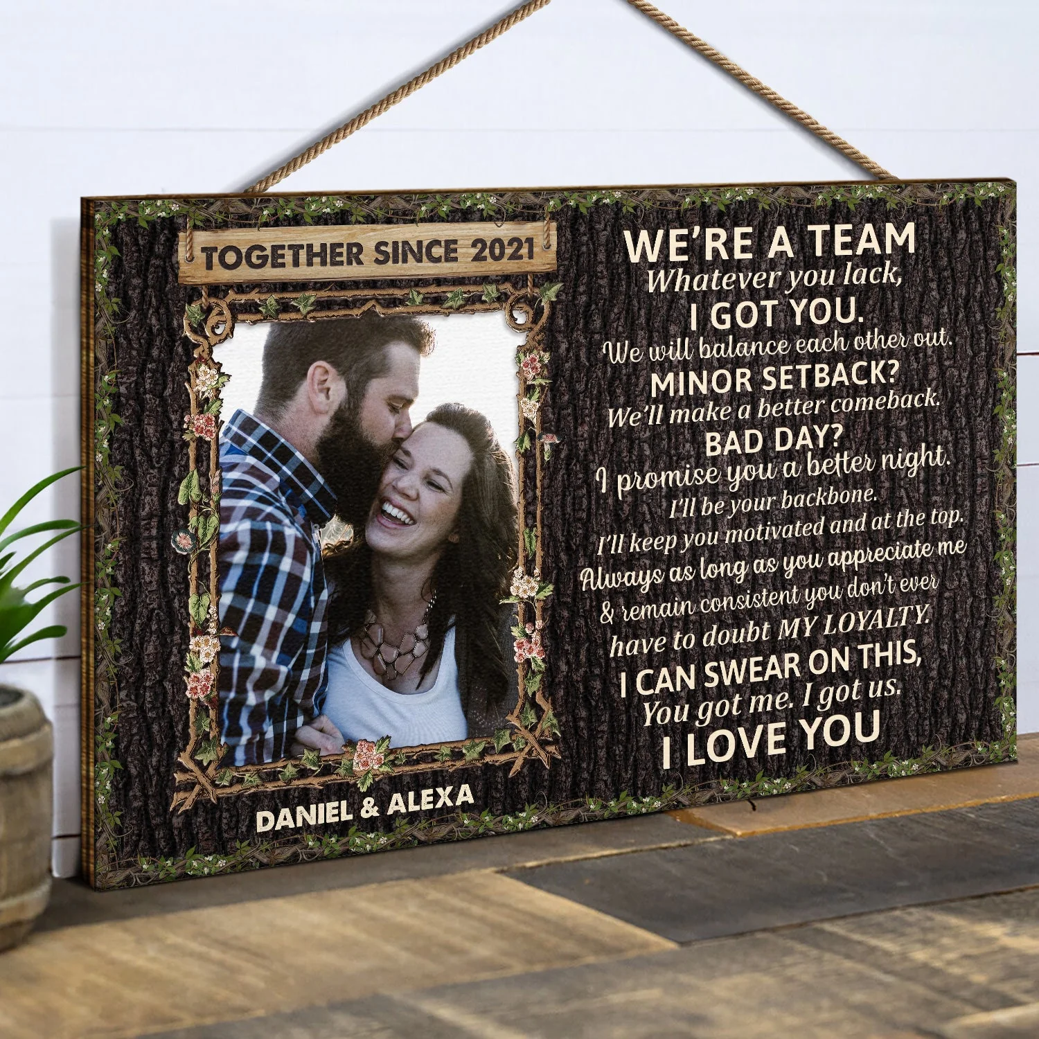 Custom Photo Husband Wife When We Get To The End Of Our Lives - Anniversary, Valentine Gift For Couples - Personalized Custom Wood Rectangle Sign - Image 2