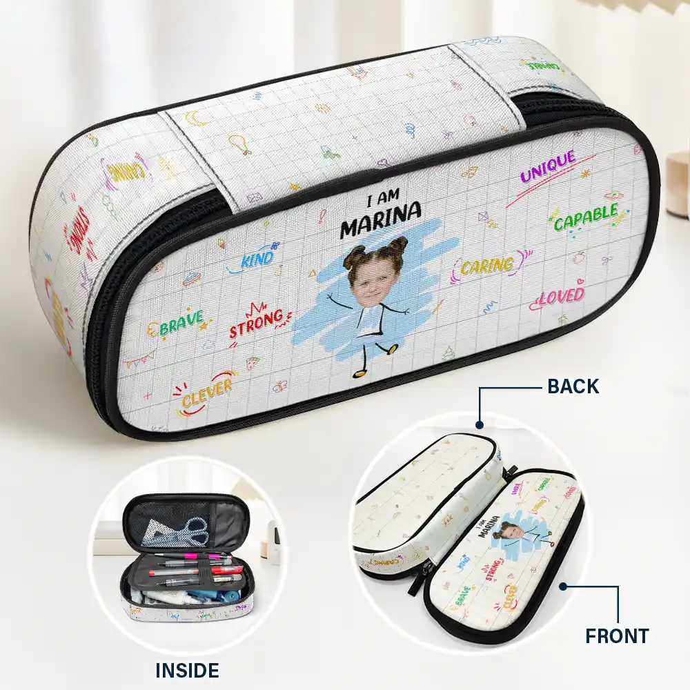 Custom Photo I Am Affirmations For Kids - Personalized Pencil Case - Image 3