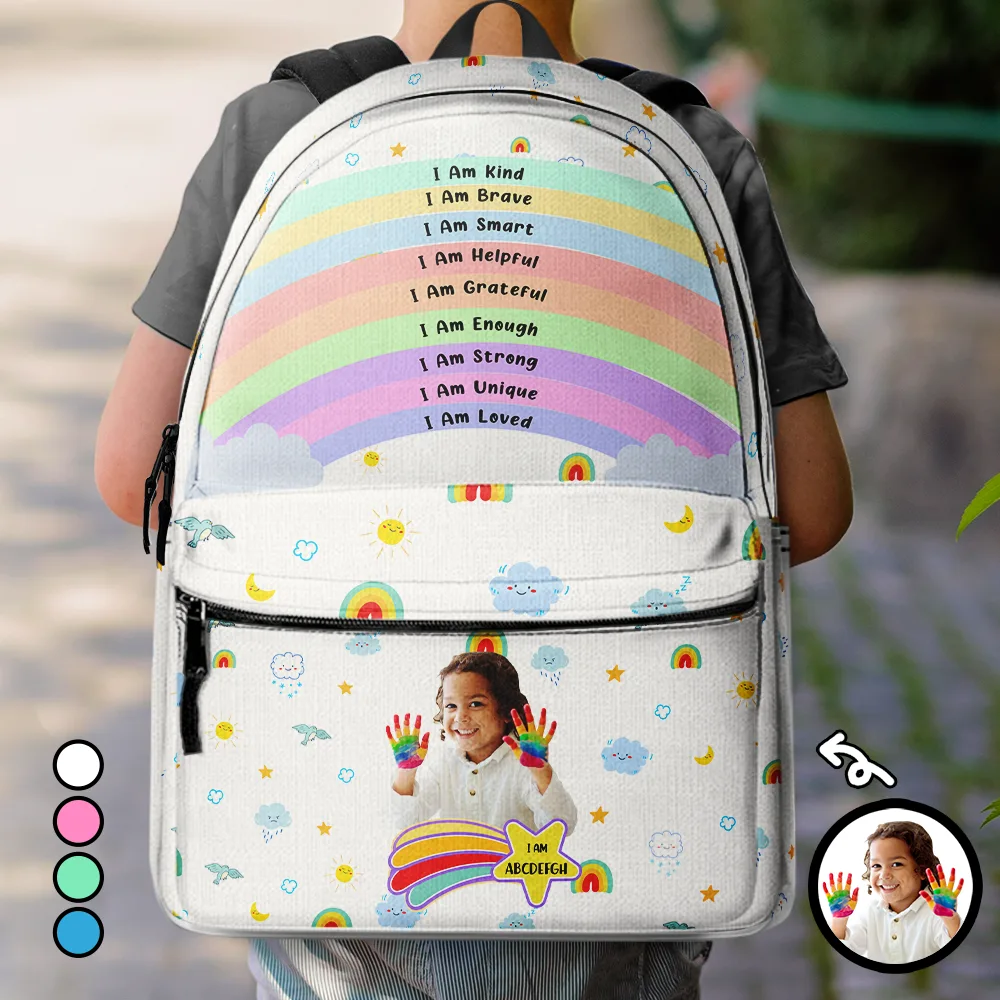 Custom Photo I Am Affirmations - Personalized Canvas Backpack