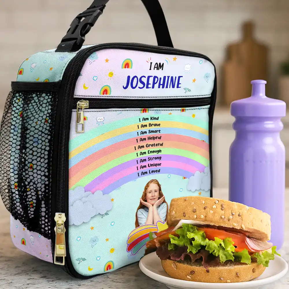 Custom Photo I Am Affirmations - Personalized Kids Lunch Bag - Image 3