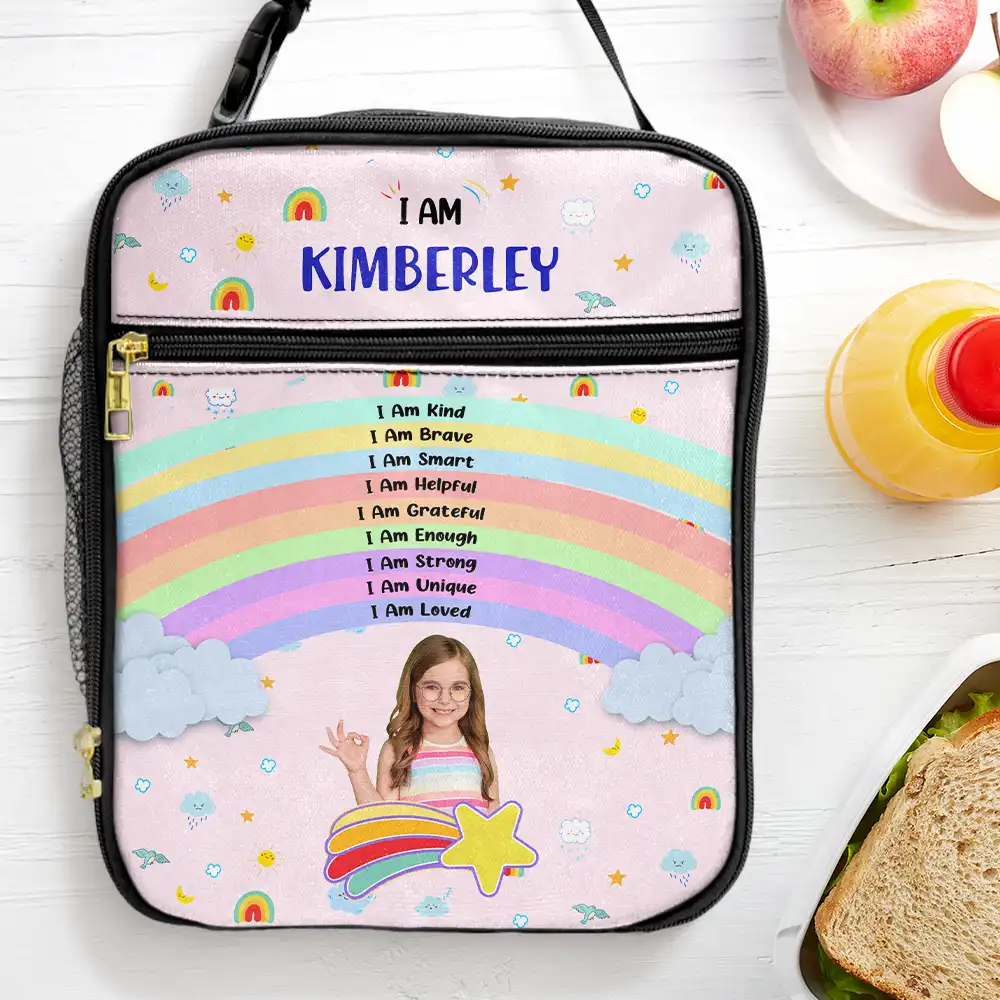 Custom Photo I Am Affirmations - Personalized Kids Lunch Bag - Image 4