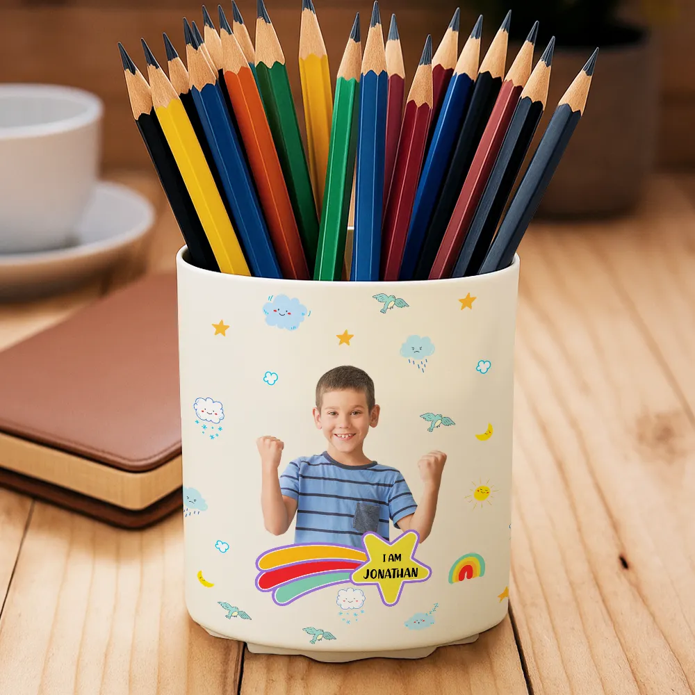 Custom Photo I Am Affirmations - Personalized Rotating Pen Holder - Image 3