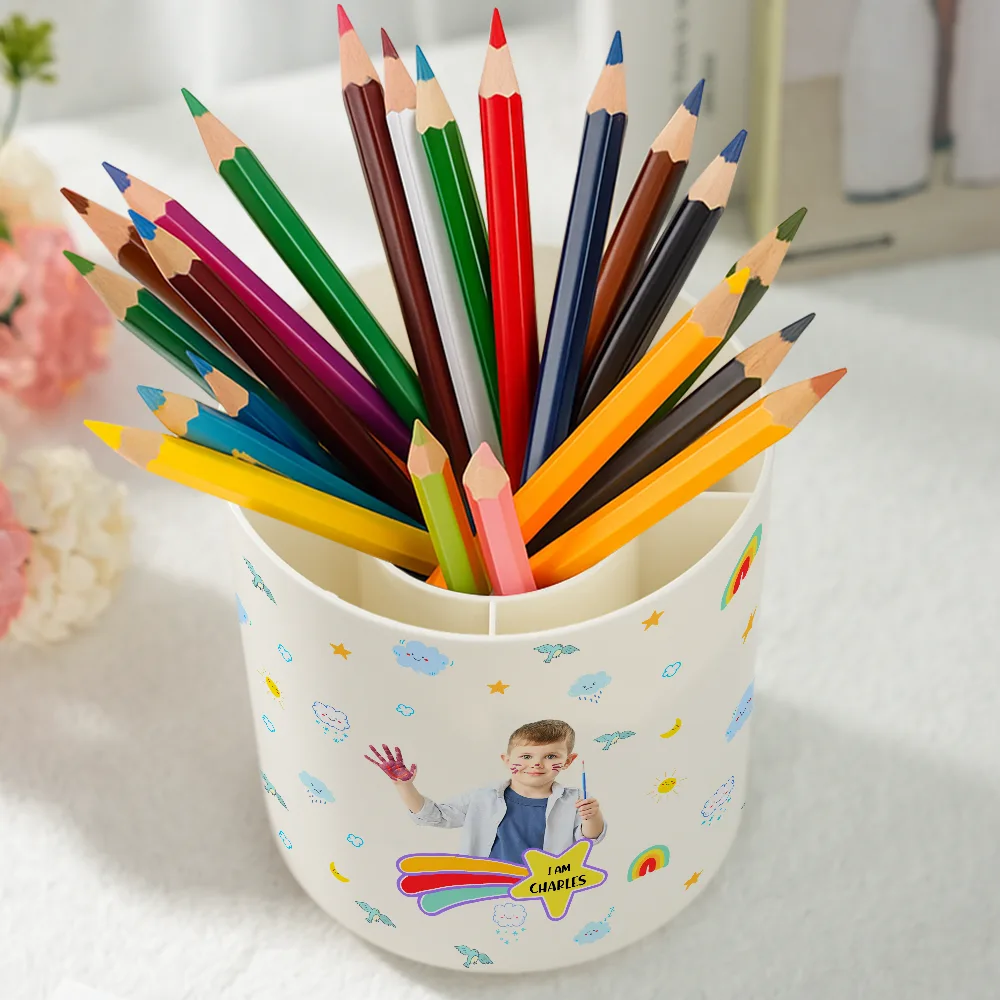 Custom Photo I Am Affirmations - Personalized Rotating Pen Holder - Image 4