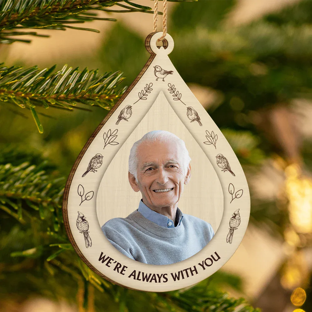 Custom Photo I Am Always With You Memorial Christmas - Personalized Custom Shaped Wooden Ornament - Image 4