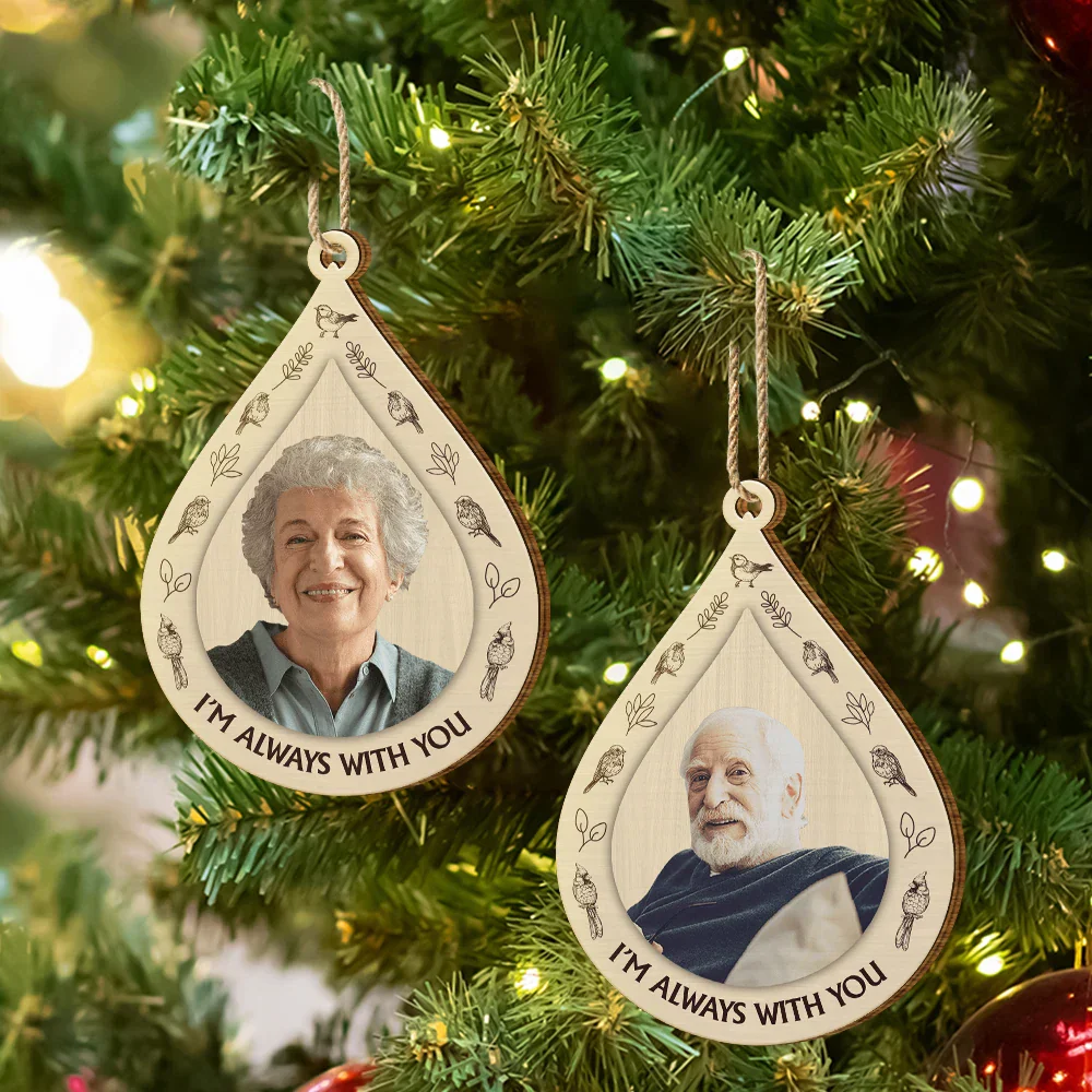 Custom Photo I Am Always With You Memorial Christmas - Personalized Custom Shaped Wooden Ornament - Image 7