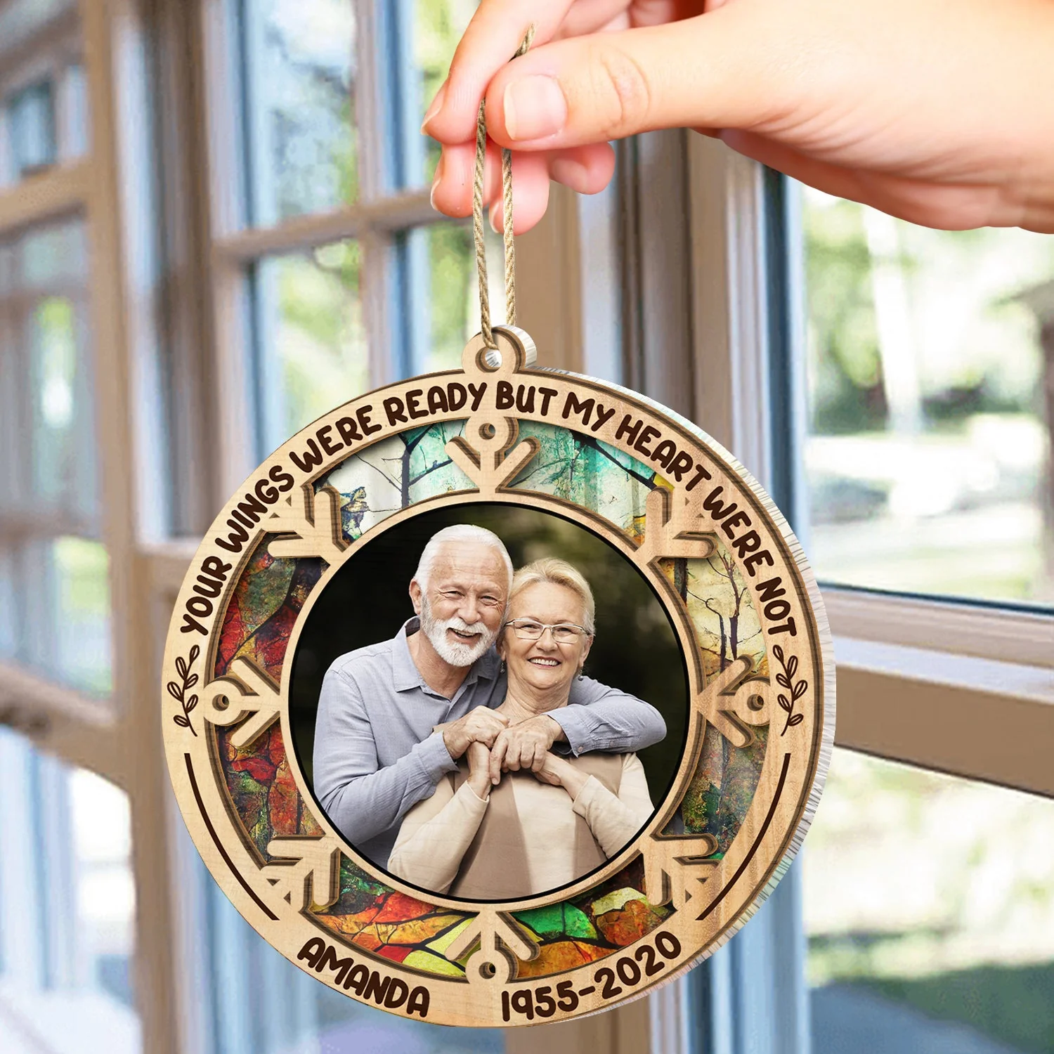 Custom Photo I Am Always With You - Memorial Gift - Personalized Suncatcher Ornament - Image 4