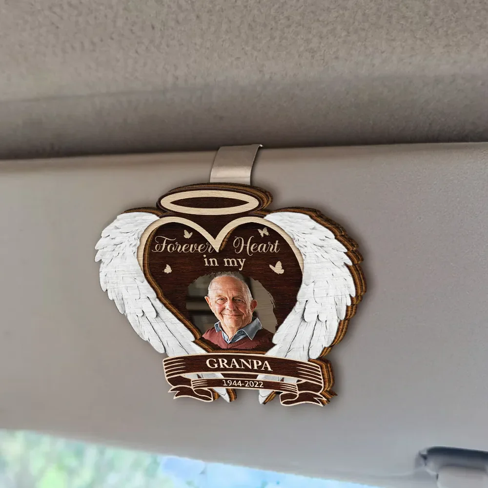 Custom Photo I Am Always With You Memorial - Personalized Custom Shaped Car Visor Clip - Image 2