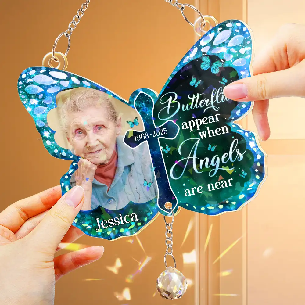 Custom Photo I Am Always With You Memorial - Personalized Rainbow Suncatcher With Crystal Ball Prism - Image 4