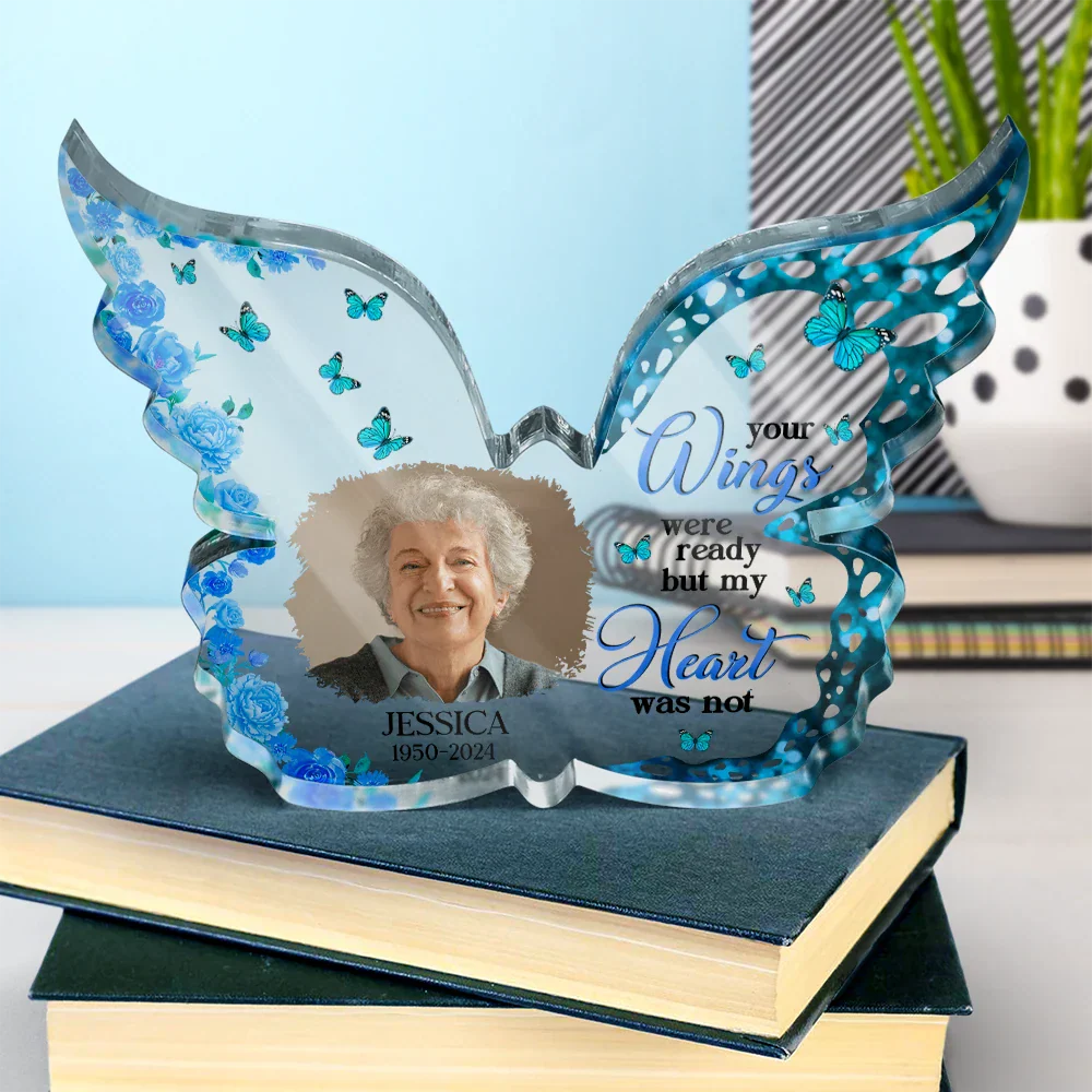 Custom Photo I Am Always With You - Personalized Butterfly Shaped Acrylic Plaque - Image 4