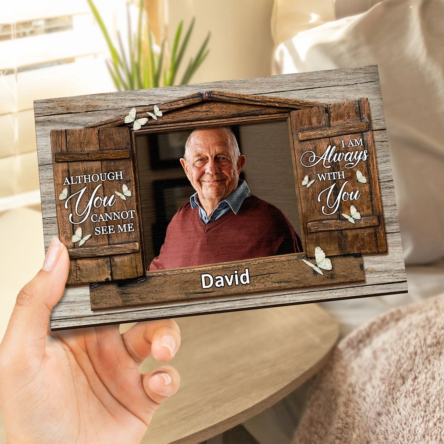 Custom Photo I Am Always With You Window - Loving, Memorial Gift For Family, Siblings, Friends - Personalized 2-Layered Wooden Plaque With Stand - Image 4