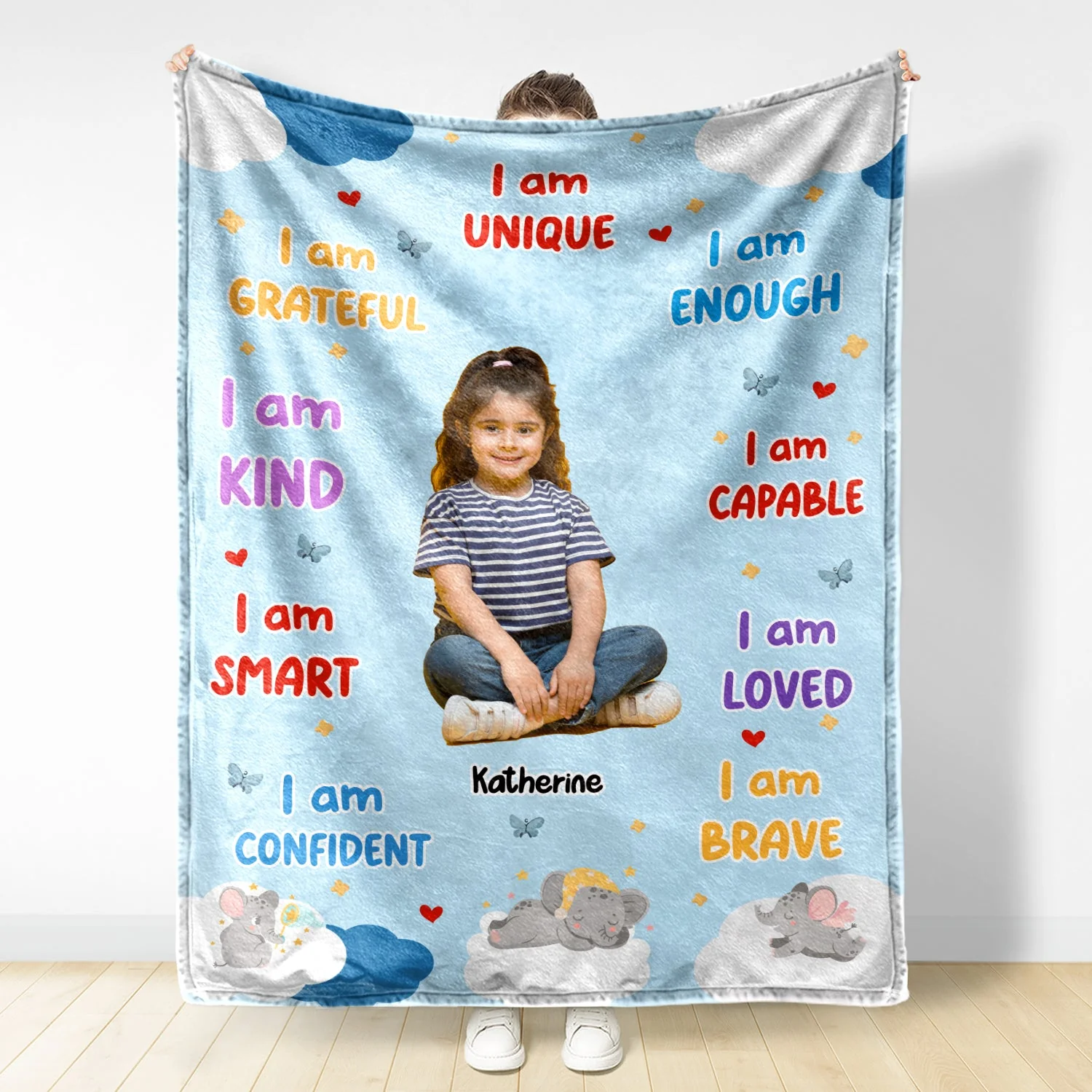Custom Photo I Am Loved - Gift For Grandson, Granddaughter, Kids - Personalized Fleece Blanket, Sherpa Blanket - Image 4