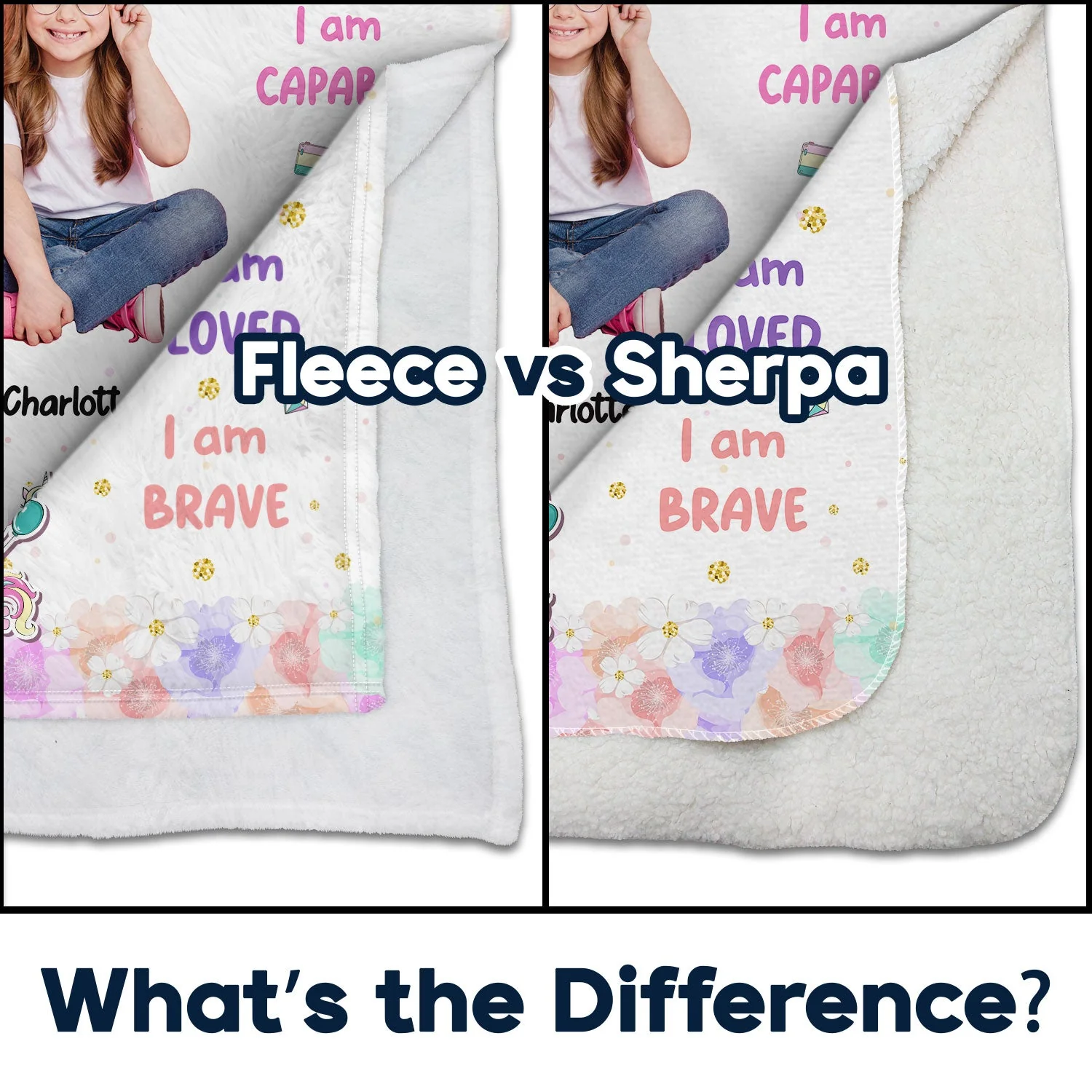 Custom Photo I Am Loved - Gift For Grandson, Granddaughter, Kids - Personalized Fleece Blanket, Sherpa Blanket - Image 5