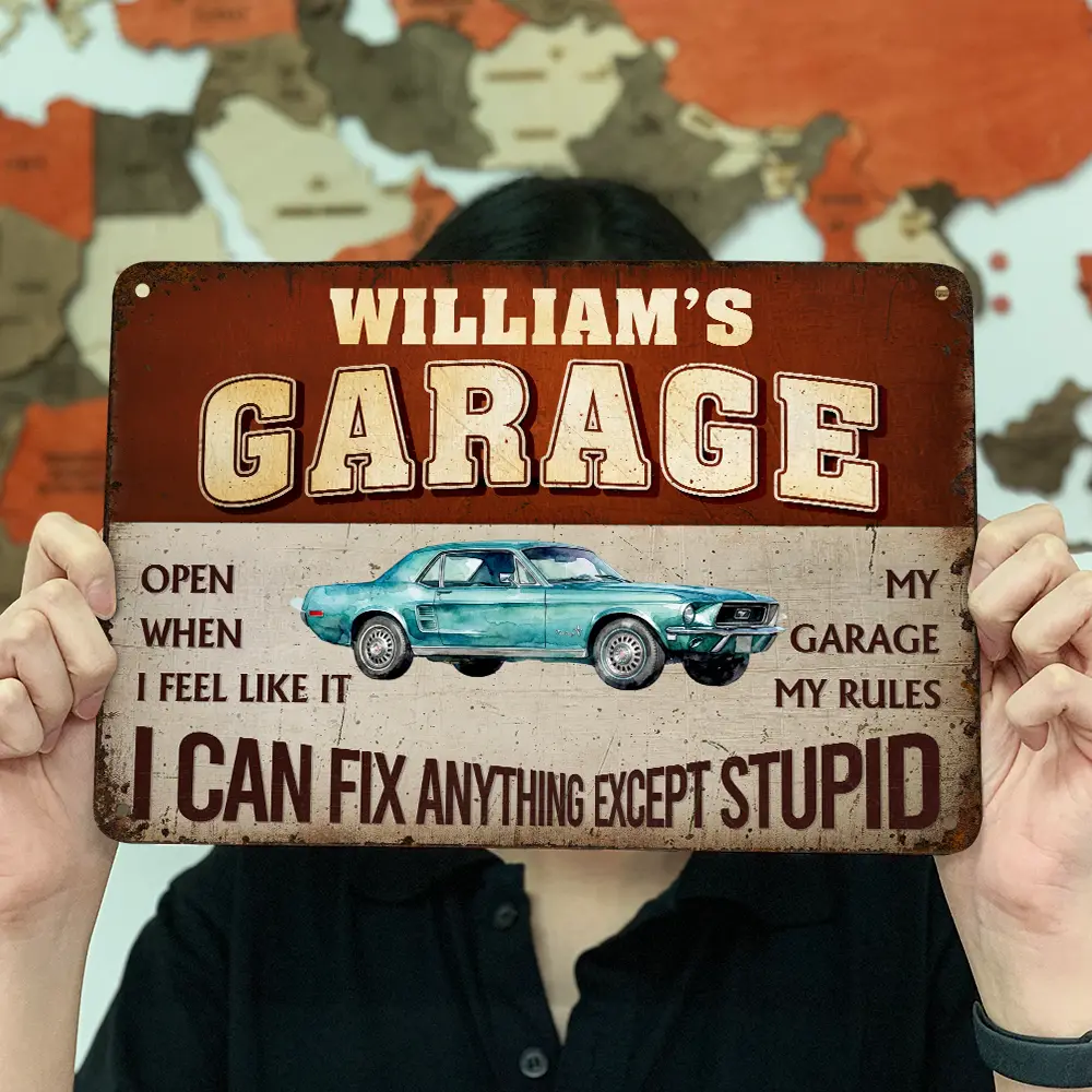 Custom Photo I Can Fix Anything Except Stupid - Personalized Classic Metal Signs - Image 5