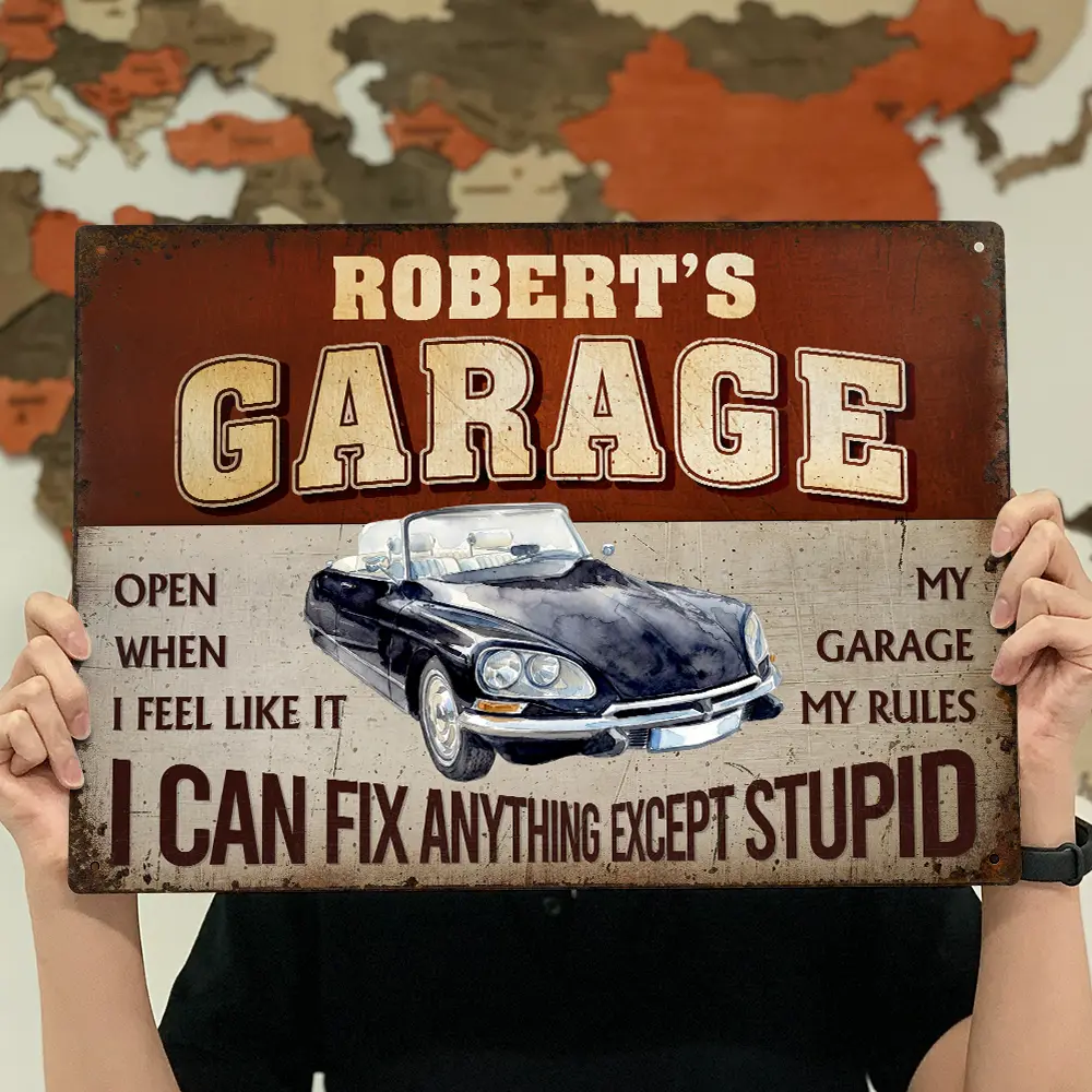 Custom Photo I Can Fix Anything Except Stupid - Personalized Classic Metal Signs - Image 6