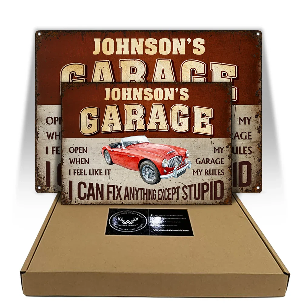 Custom Photo I Can Fix Anything Except Stupid - Personalized Classic Metal Signs - Image 7