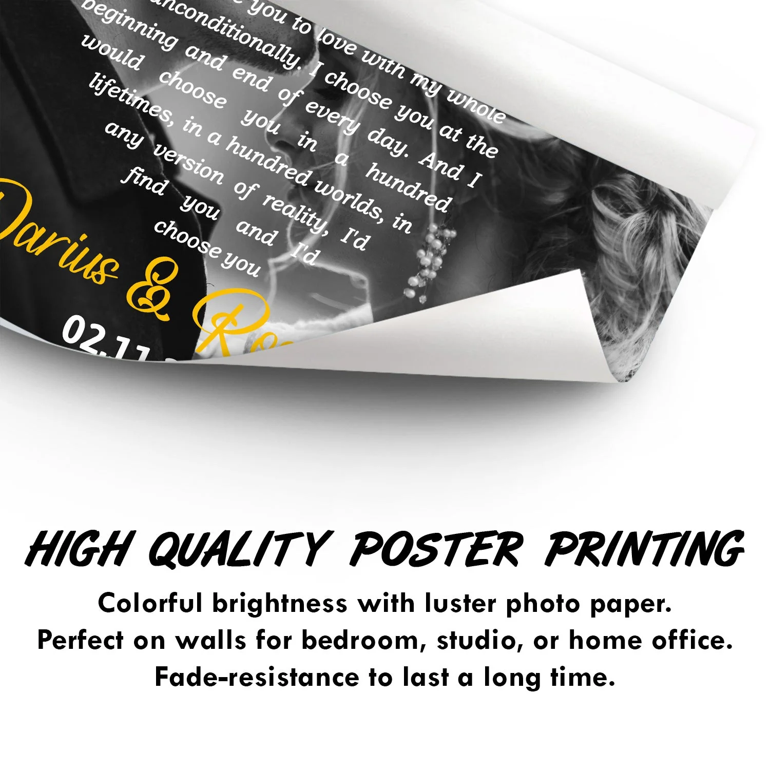 Custom Photo I Choose You Black & White - Anniversary Gift For Couples - Personalized Poster - Image 3