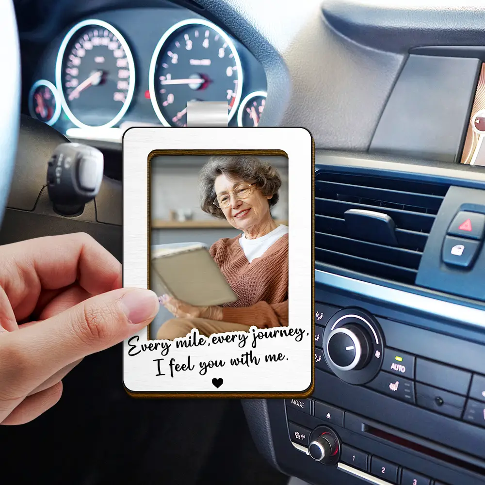 Custom Photo I Feel You With Me - Personalized Custom Shaped Car Visor Clip - Image 3