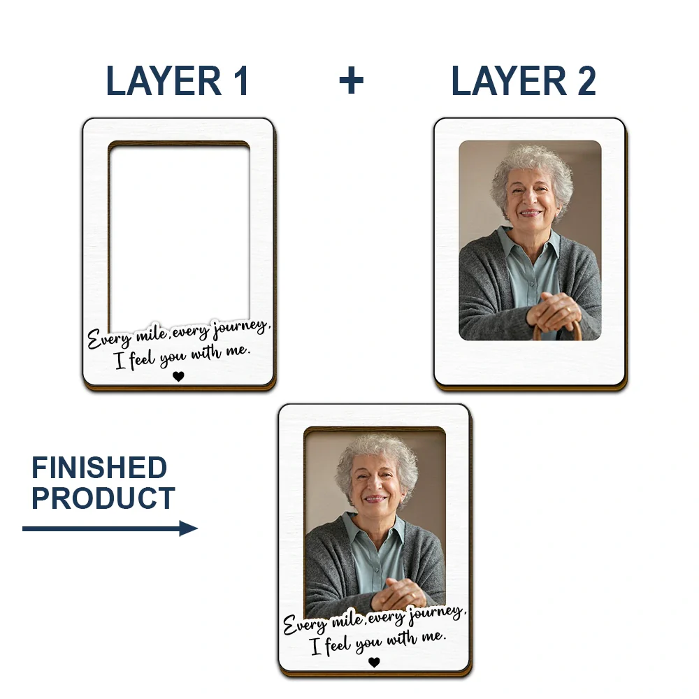 Custom Photo I Feel You With Me - Personalized Custom Shaped Car Visor Clip - Image 5