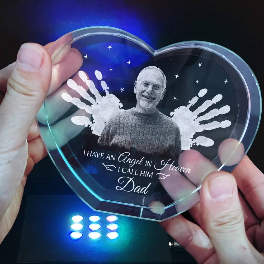 Custom Photo I Have An Angel - Personalized Crystal Heart - Image 5