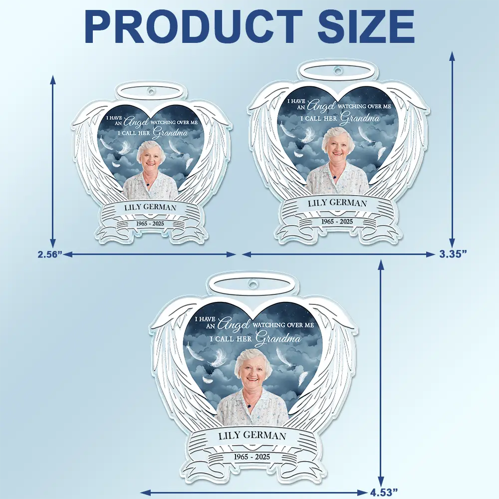 Custom Photo I Have An Angel Watching Over Me - Personalized Acrylic Car Hanger - Image 5