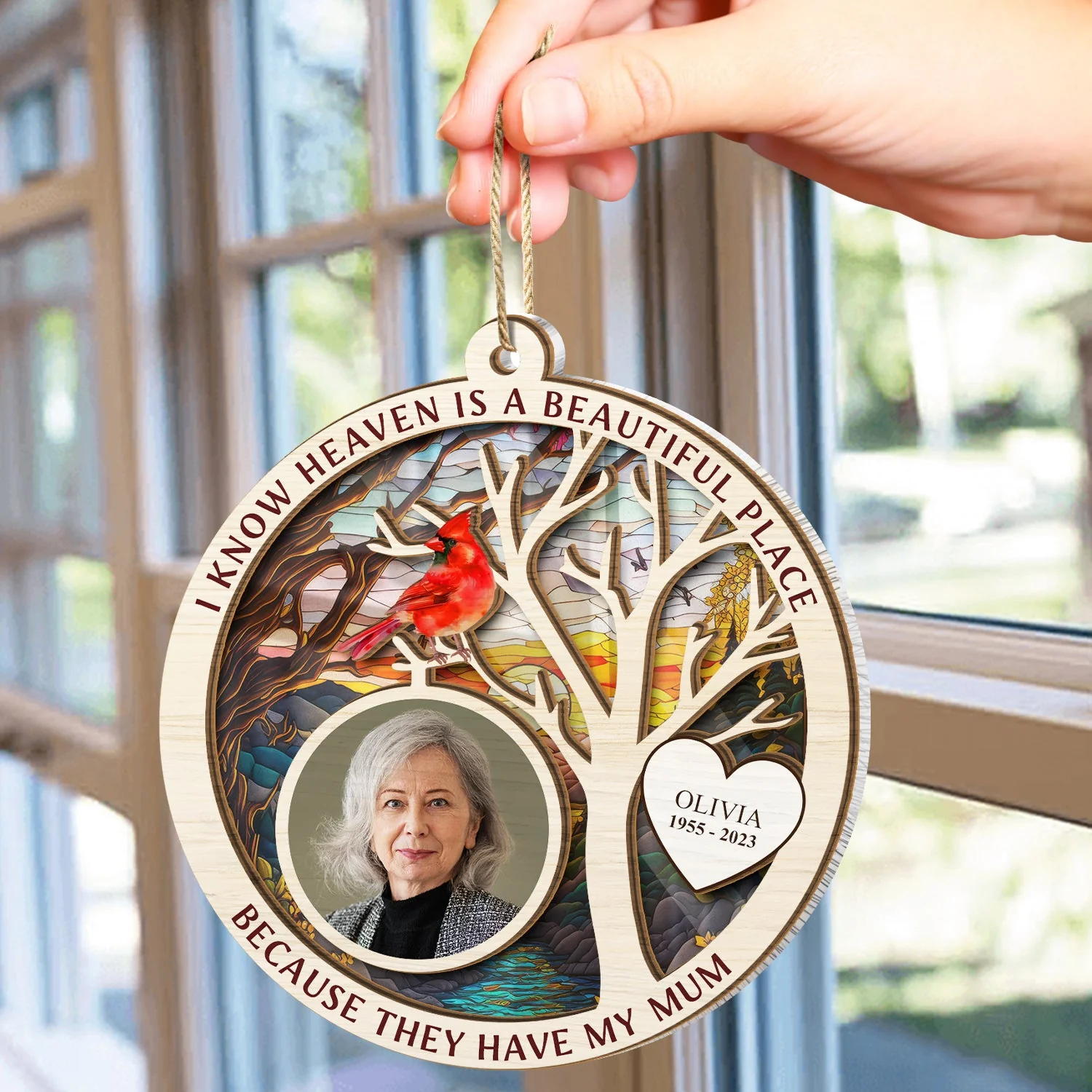 Custom Photo I Know Heaven Is A Beautiful Place - Christmas, Memorial Gift - Personalized Suncatcher Ornament - Image 4