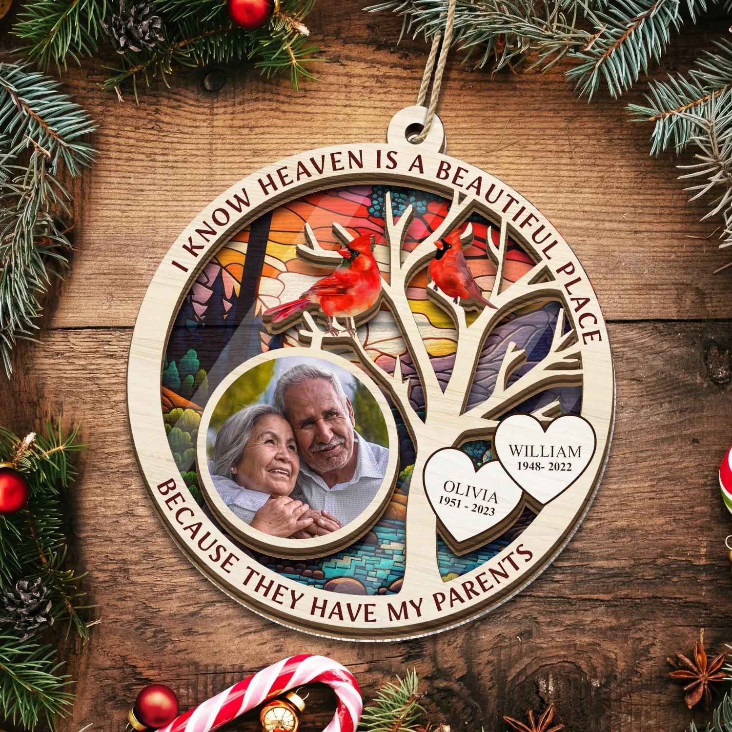 Custom Photo I Know Heaven Is A Beautiful Place - Christmas, Memorial Gift - Personalized Suncatcher Ornament - Image 6