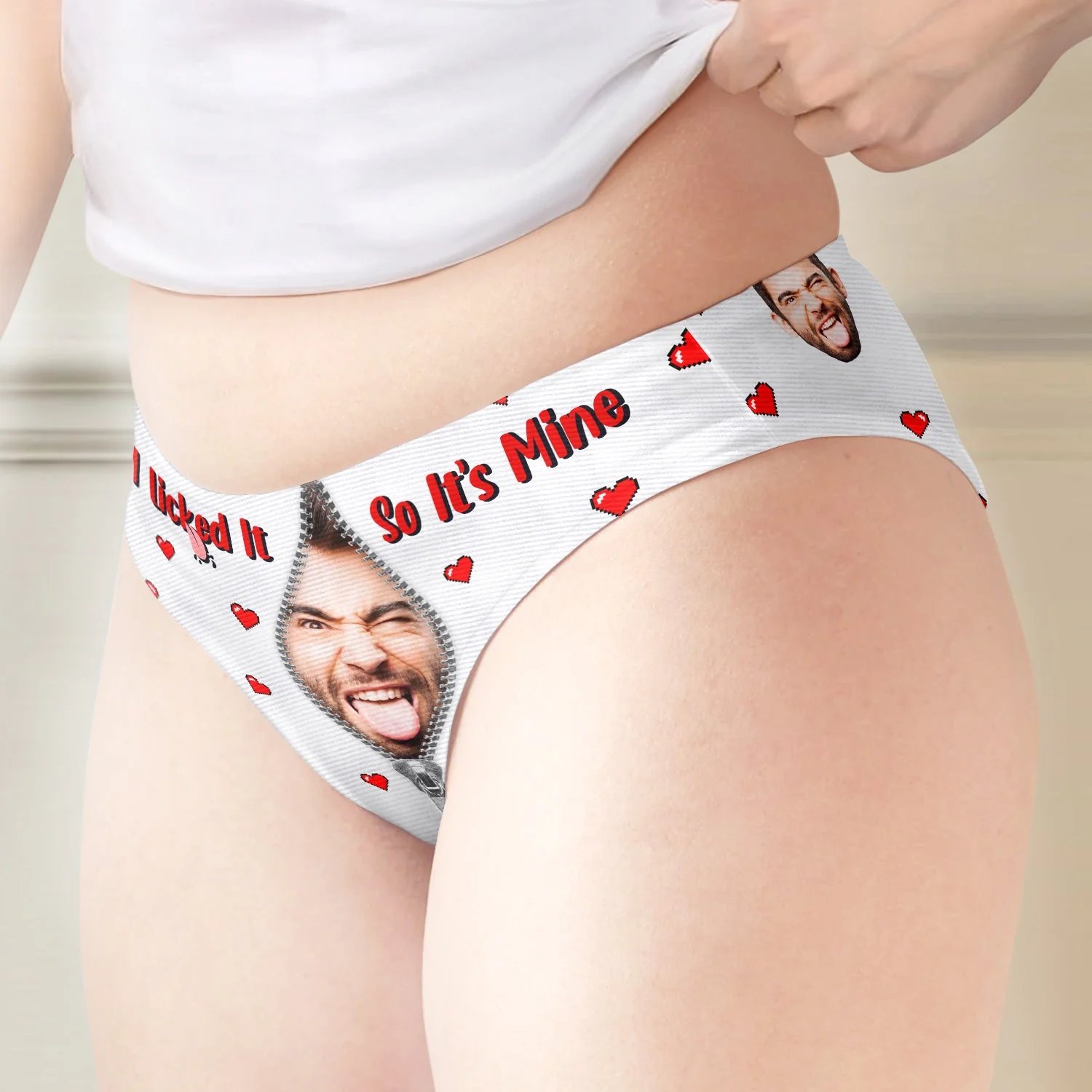 Custom Photo I Licked It So It's Mine - Birthday, Anniversary, Funny Gift For Wife, Girlfriend - Personalized Women's Low-waisted Brief - Image 4